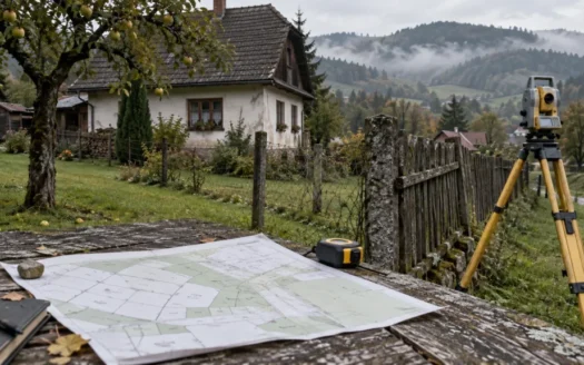 Starší rodinný dom, mapa parciel a geodetické meranie hranice